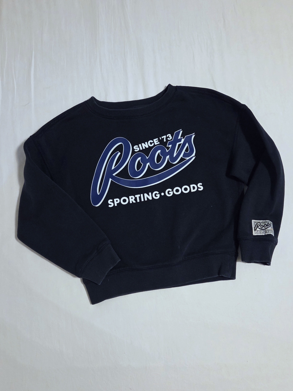 Roots Kids Navy and White Logo Sweatshirt